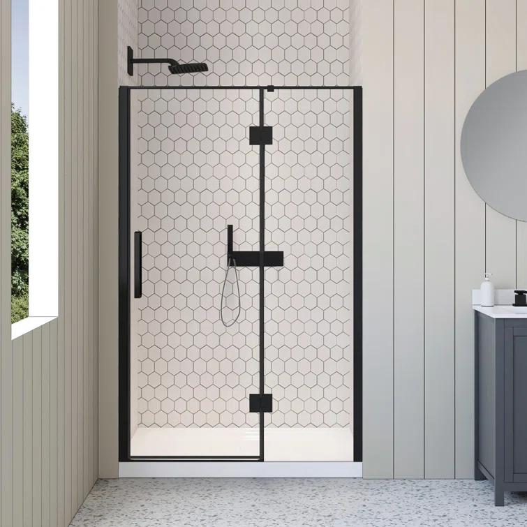 A&E Bath and Shower 48'' - W x 74'' H Door with Tani-48-BLK