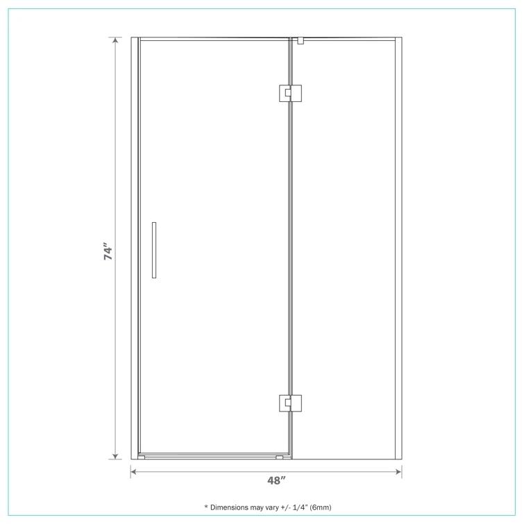 A&E Bath and Shower 48'' - W x 74'' H Door with Tani-48-CHR