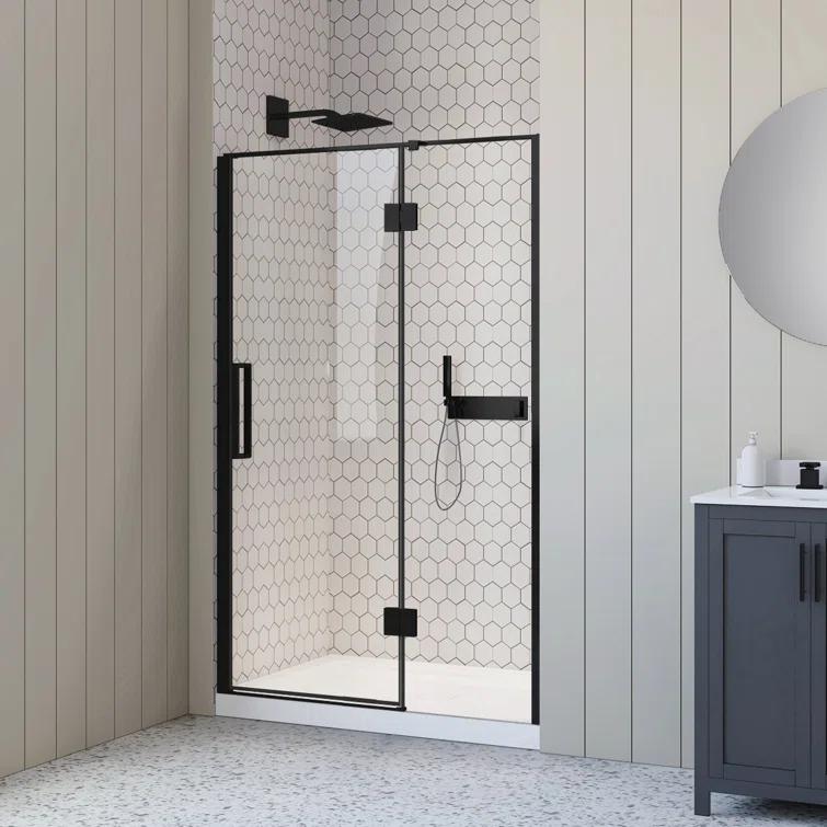 A&E Bath and Shower 48'' - W x 74'' H Door with Tani-48-BLK