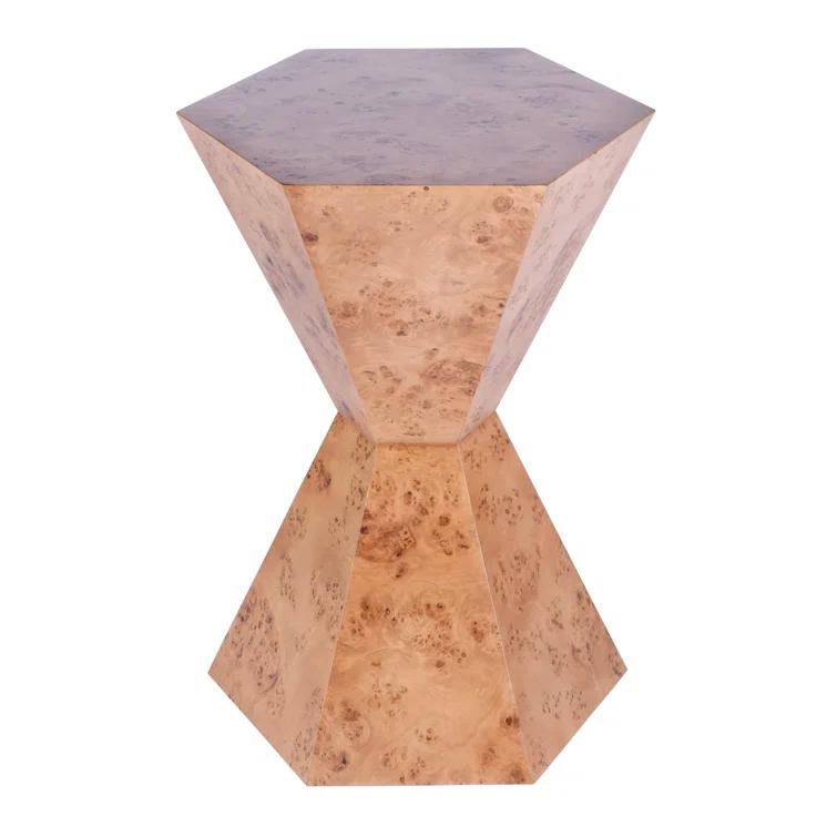 Butler Specialty Company Billie Burl Wood Hexagon Side Table - Traditional Burl