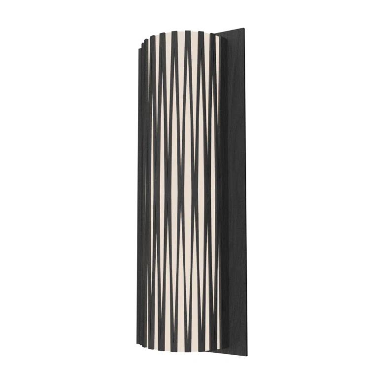 Lead Grey Wood Veneer Direct Wired Electric Sconce