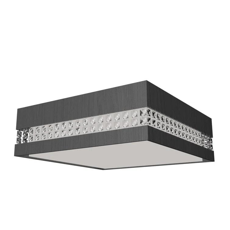 Lead Grey Crystal LED Flush Mount Light