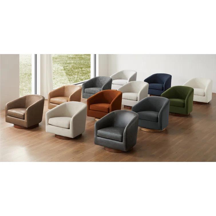 Upholstered Swivel Barrel Chair