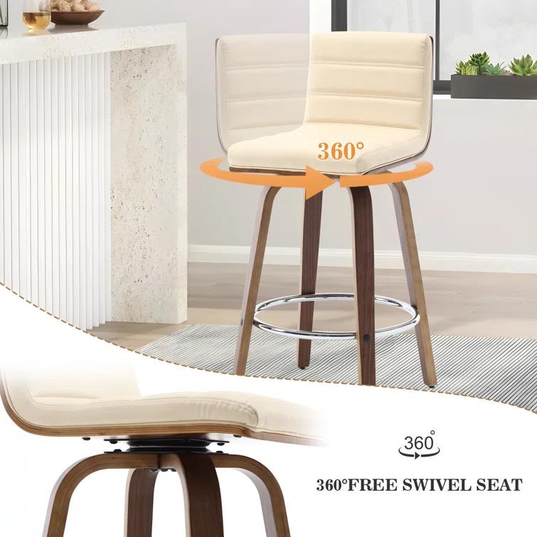Corrigan Studio® Upholstered Swivel Stool (Set of 2)