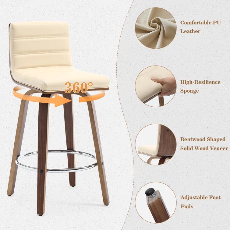Corrigan Studio® Upholstered Swivel Stool (Set of 2)