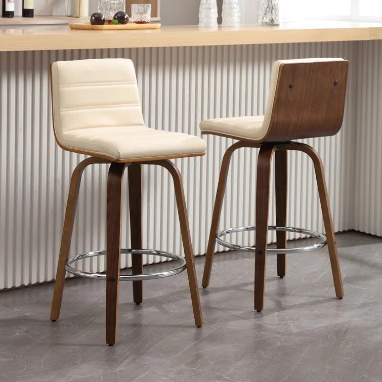 Corrigan Studio® Upholstered Swivel Stool (Set of 2)
