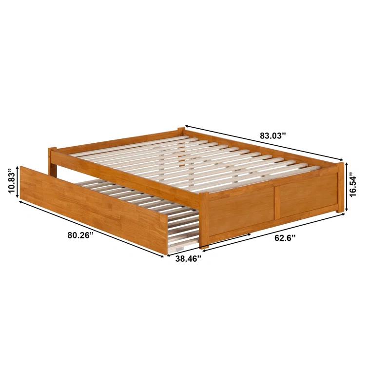 Solid Wood Platform Storage Bed