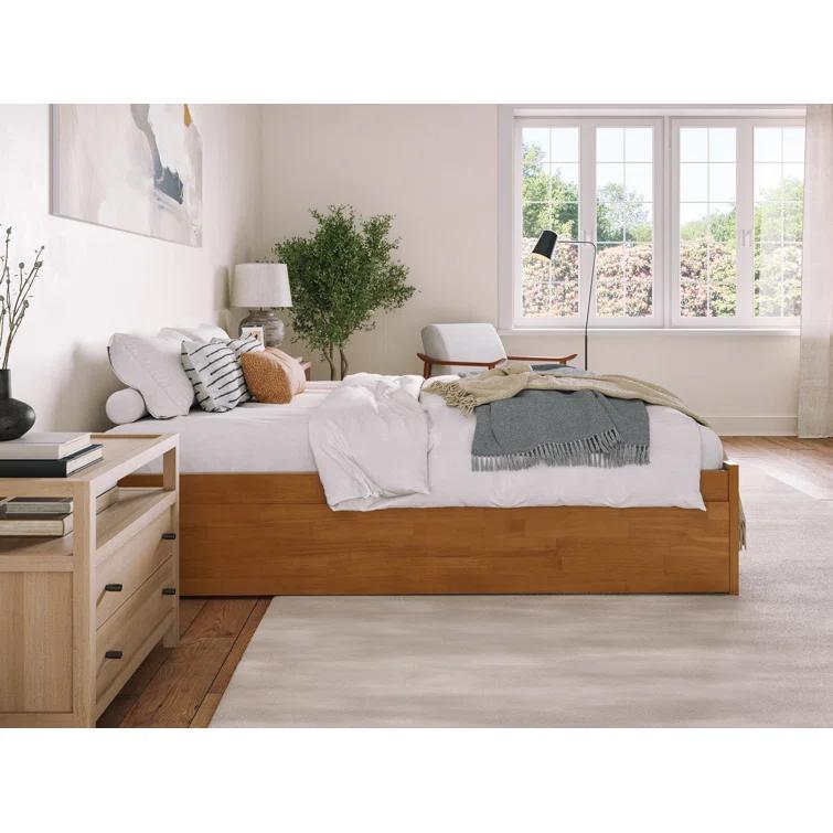 Solid Wood Platform Storage Bed