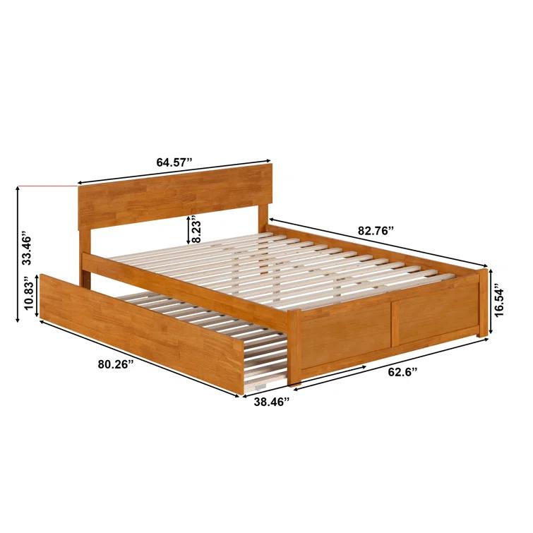 AFI Furnishings Orlando Solid Wood Platform Bed with Panel Footboard & Trundle