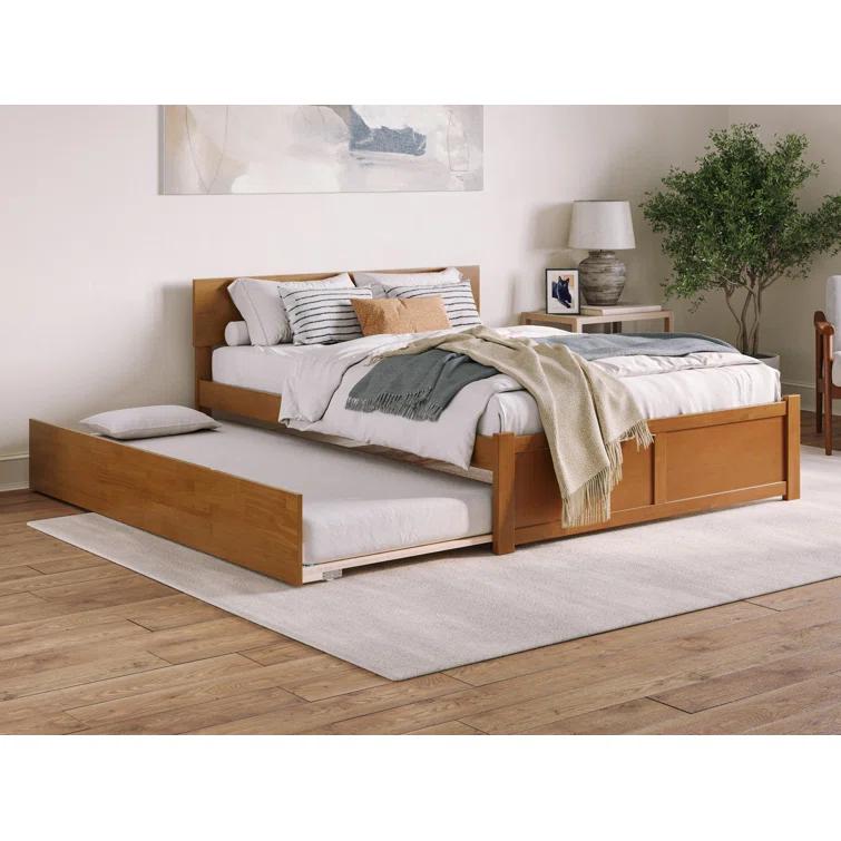 AFI Furnishings Orlando Solid Wood Platform Bed with Panel Footboard & Trundle