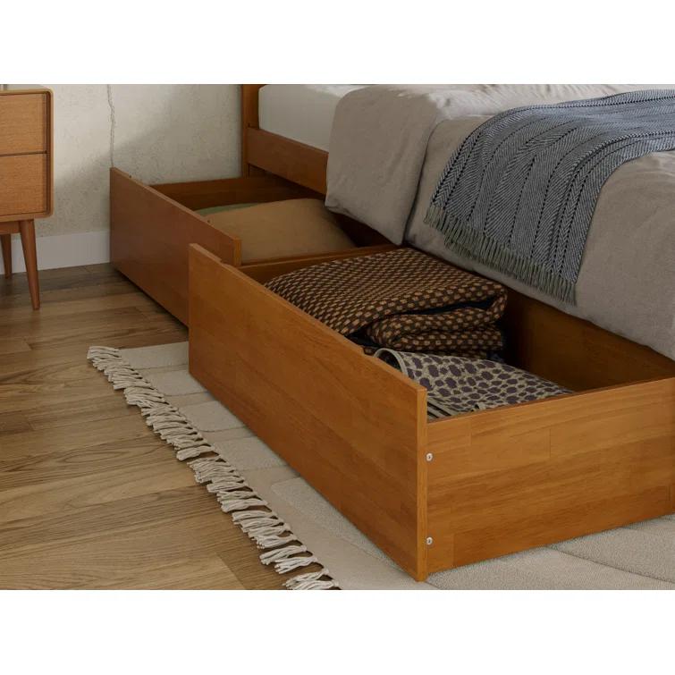 Solid Wood Platform Storage Bed