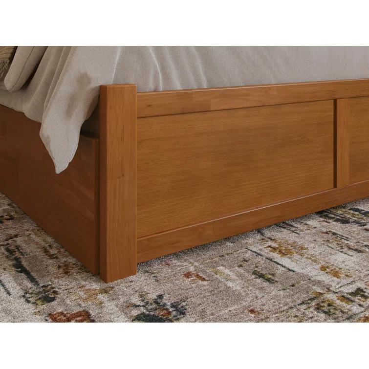 Solid Wood Platform Storage Bed