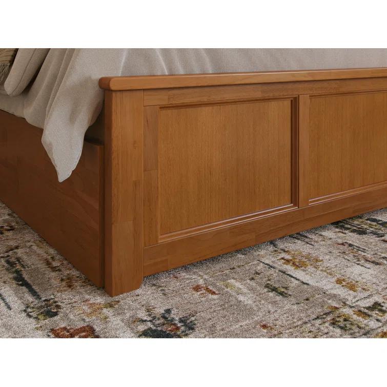 Solid Wood Platform Storage Bed