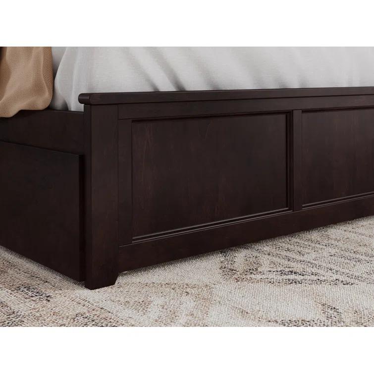 Madison Solid Wood Platform Bed with Matching Footboard & Storage Drawers