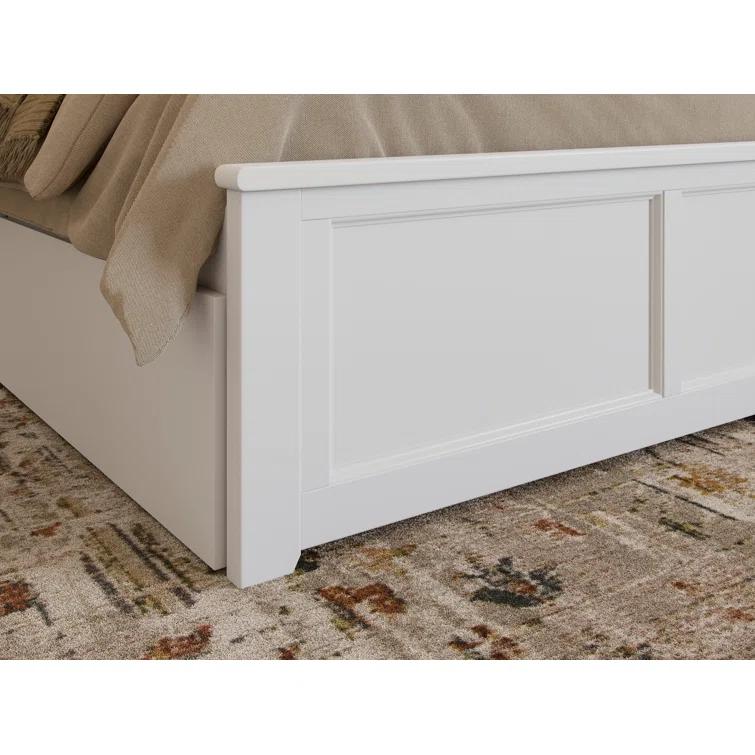 Madison Solid Wood Platform Bed with Matching Footboard & Storage Drawers