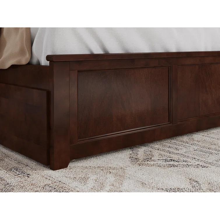 Madison Solid Wood Platform Bed with Matching Footboard & Storage Drawers