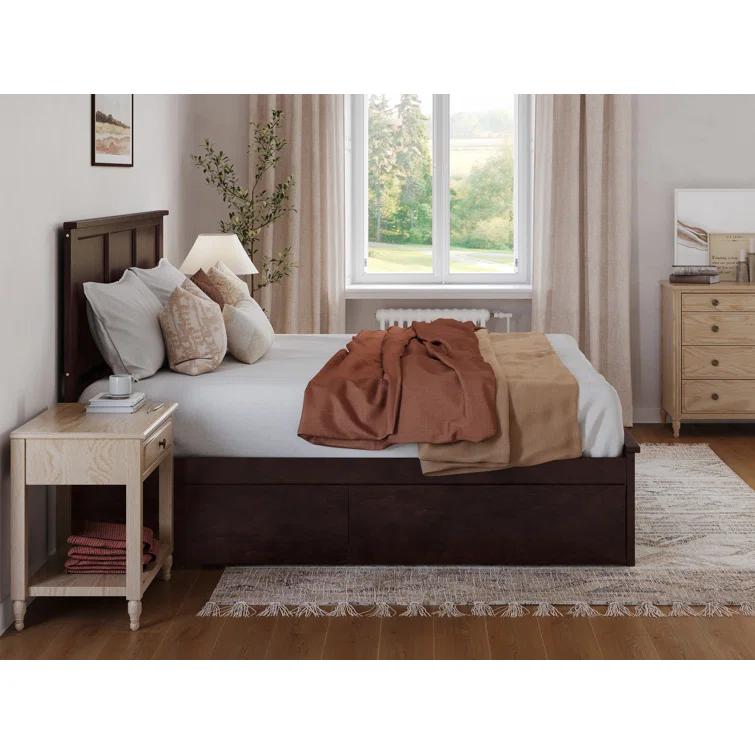 Madison Solid Wood Platform Bed with Matching Footboard & Storage Drawers