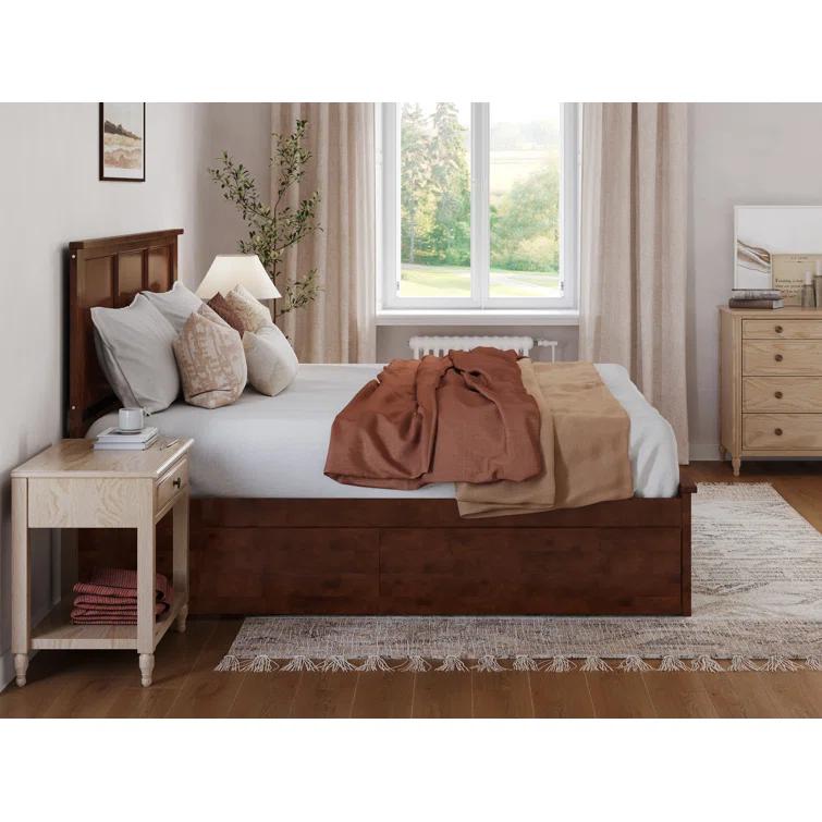 Madison Solid Wood Platform Bed with Matching Footboard & Storage Drawers