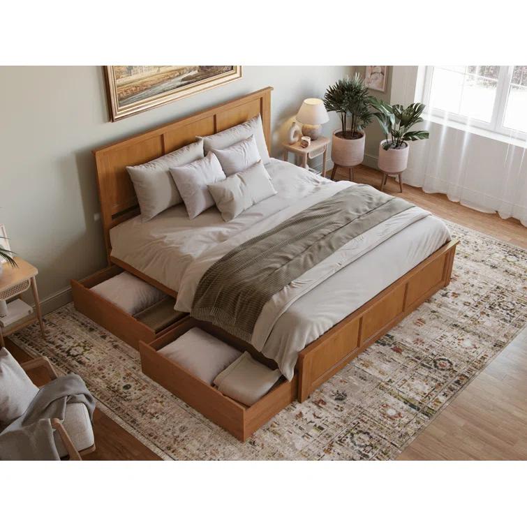 Solid Wood Platform Storage Bed