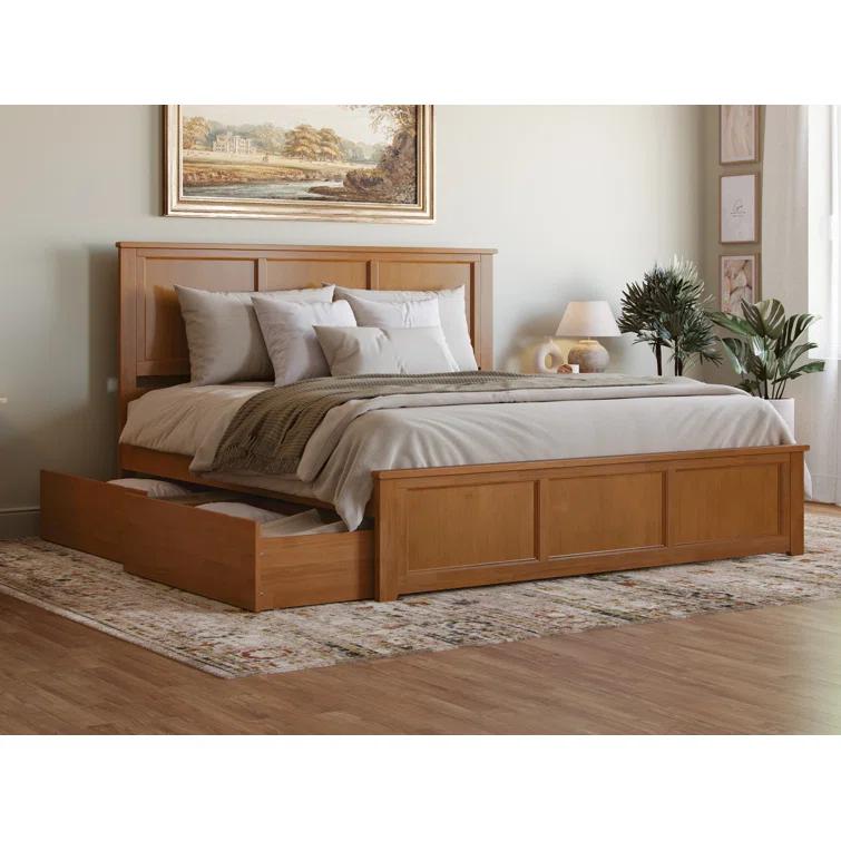 Solid Wood Platform Storage Bed
