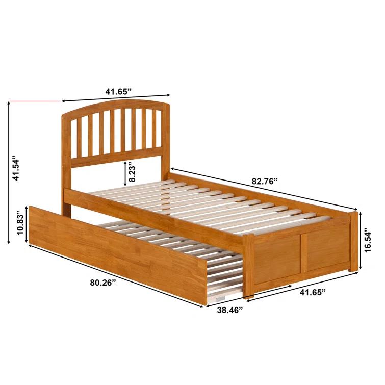 Richmond Solid Wood Platform Bed with Panel Footboard and Trundle
