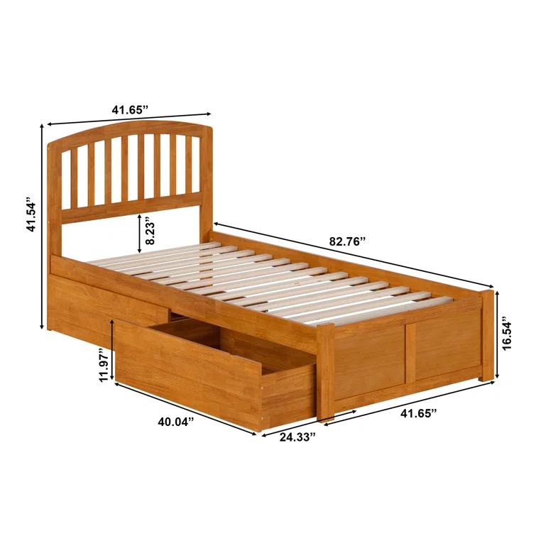 Solid Wood Platform Storage Bed