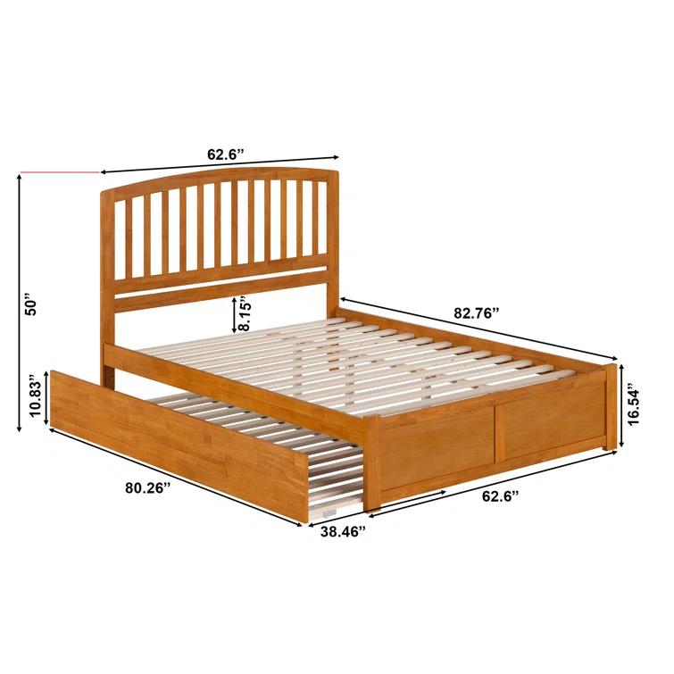 Richmond Solid Wood Platform Bed with Panel Footboard and Trundle