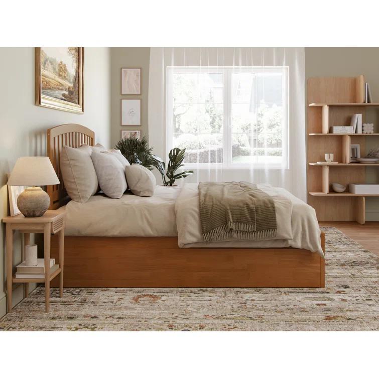 Richmond Solid Wood Platform Bed with Panel Footboard and Trundle