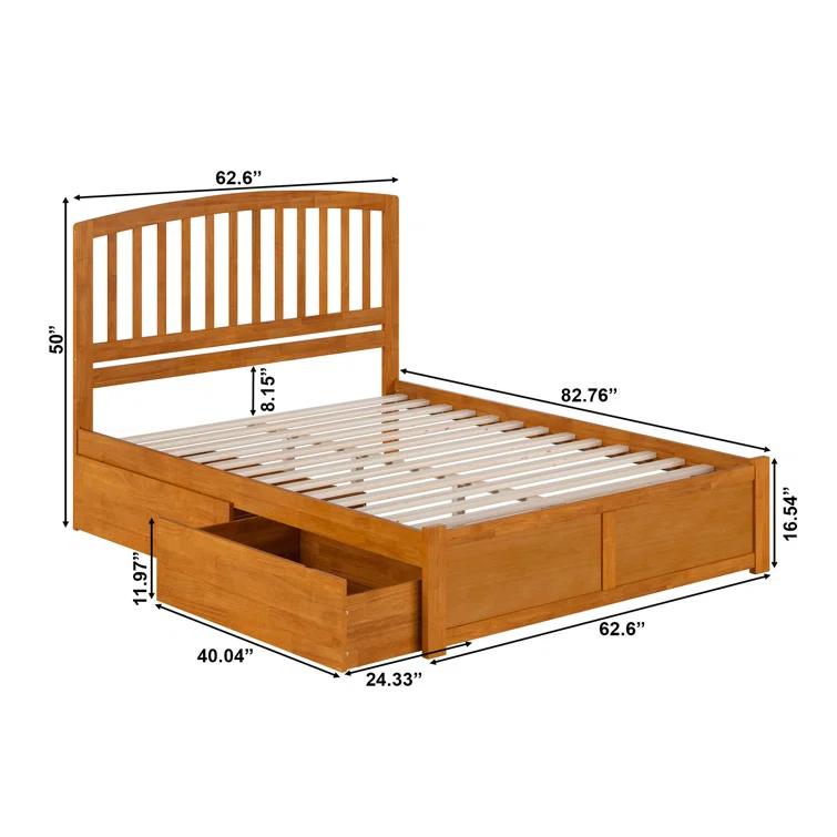 Solid Wood Platform Storage Bed