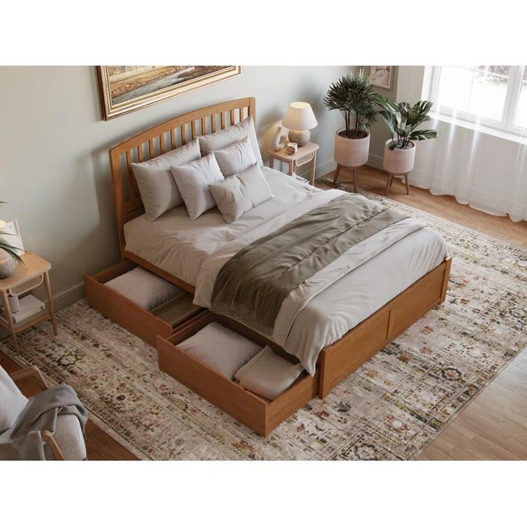 Solid Wood Platform Storage Bed
