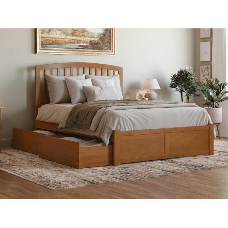 Solid Wood Platform Storage Bed