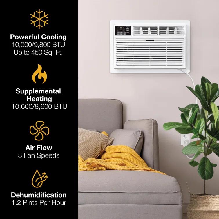 Whirlpool 10000 BTU Window Air Conditioner for 450 Square Feet with Heater and Remote Included