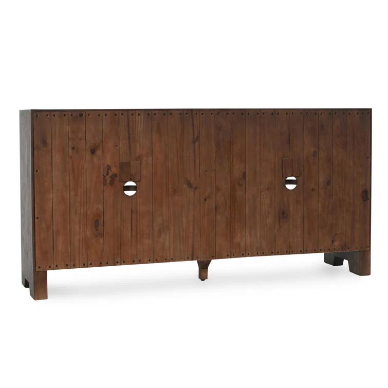 Troy 72" Reclaimed Oak Wood Buffet Sideboard in Dark Brown