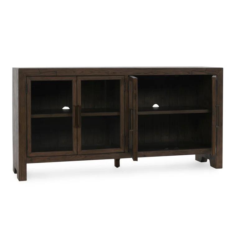 Troy 72" Reclaimed Oak Wood Buffet Sideboard in Dark Brown