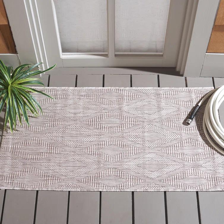 Davy Geometric Beige Indoor / Outdoor Area Rug