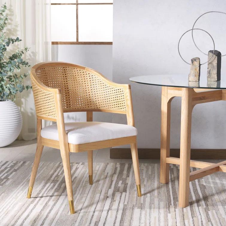 Rogue Chic Black Rattan and Cane Mid-Century Arm Chair