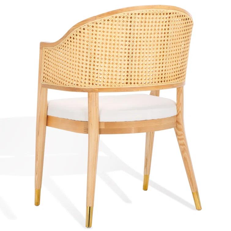 Rogue Chic Black Rattan and Cane Mid-Century Arm Chair