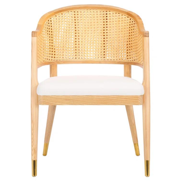 Rogue Chic Black Rattan and Cane Mid-Century Arm Chair