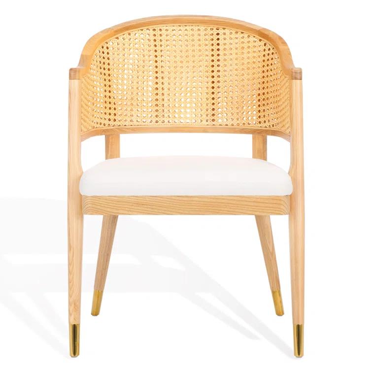 Rogue Chic Black Rattan and Cane Mid-Century Arm Chair