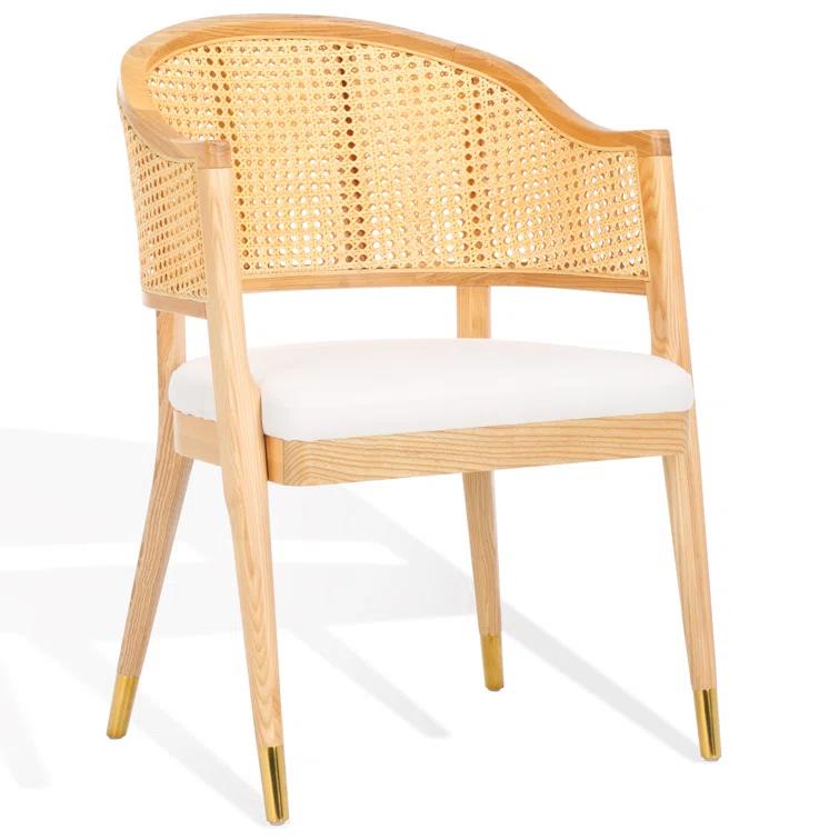 Rogue Chic Black Rattan and Cane Mid-Century Arm Chair