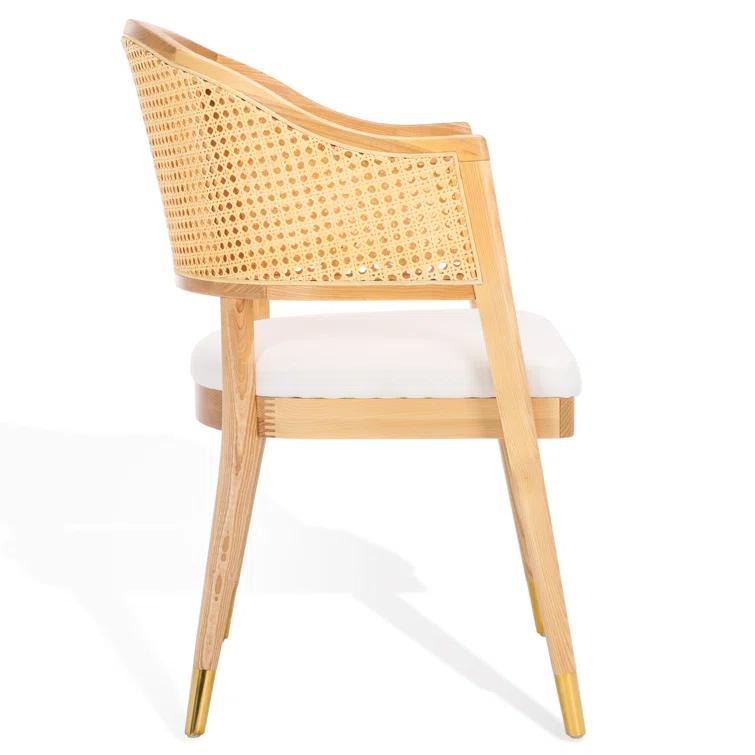Rogue Chic Black Rattan and Cane Mid-Century Arm Chair