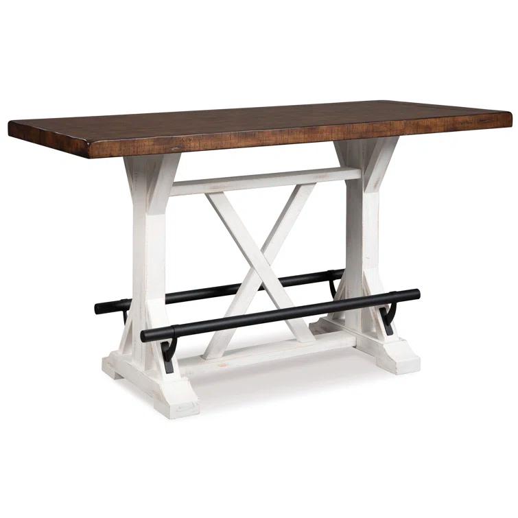 Signature Design By Ashley Casual Valebeck Counter Height Dining Table White/Brown