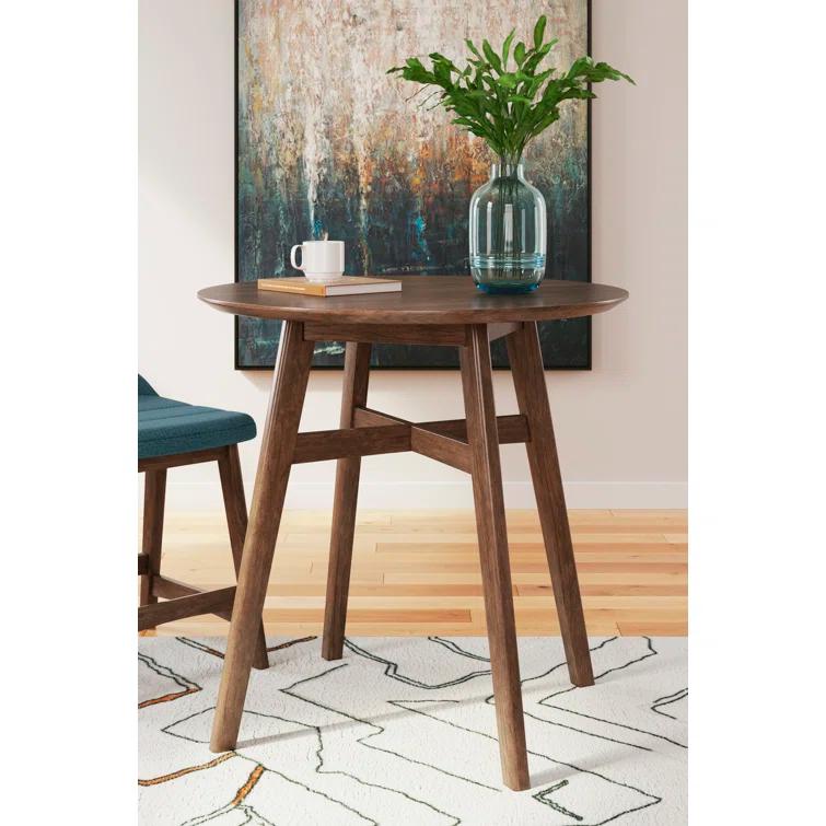 George Oliver Anvi Round Solid Wood Base Dining Table