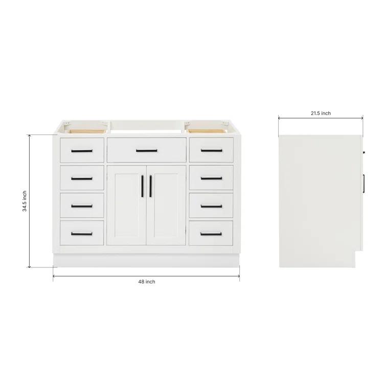 Ariel T048s-Bc Hepburn 48" Single Free Standing Vanity Cabinet Only - White