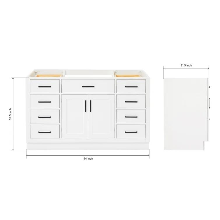 Ariel T054s-Bc Hepburn 54" Single Free Standing Vanity Cabinet Only - White