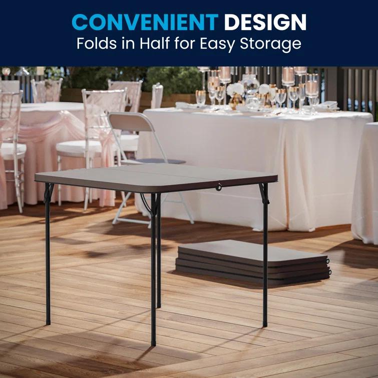 Noah 2.83' Square Plastic Folding Event Table with Carrying Handle by Flash Furniture
