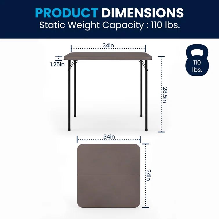 Noah 2.83' Square Plastic Folding Event Table with Carrying Handle by Flash Furniture