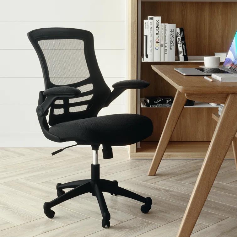 Jayetta Mid-Back Mesh Swivel Ergonomic Office Chair with Flip-Up Arms
