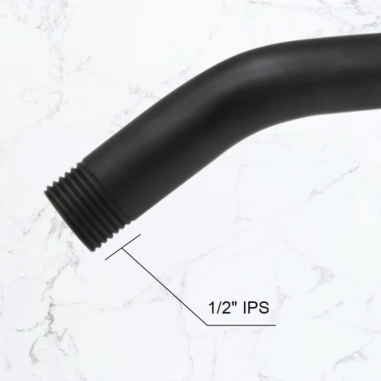 Westbrass 1/2" IPS x 6" Wall Mount Shower Arm with Sure Grip Flange D300-1-01