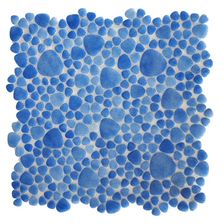 Glass Tile Love 12x12 Pebble Mosaic 10.76 sqft/case, Ideal for Kitchen Backsplash Bathroom Pool Tile